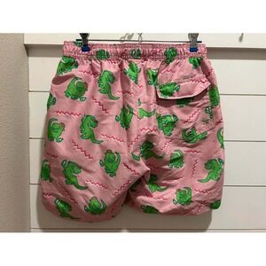 Tipsy Elves Men's Pink Dinosaur Print Swim Trunks Mesh Lined Board Shorts Sz M